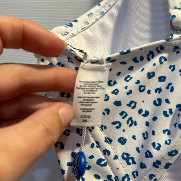 White and Blue Balconette Bikini with Nautical Dots - Picture 12 of 12